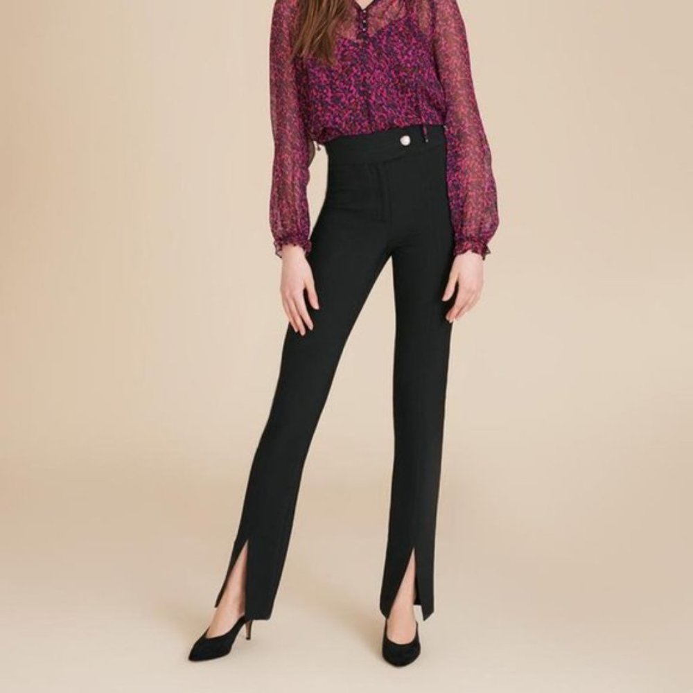 Veronica Beard Jessamy Front-Slit Pants 8